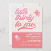 Talk Thirty to Me モダンな誕生日パーティーの招待状 招待状 (正面)