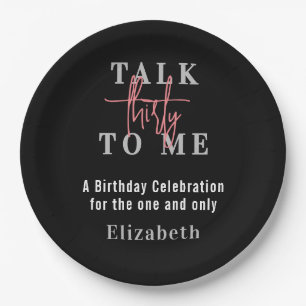 Talk Thirty To Me モダン30歳の誕生日パーティー ペーパープレート