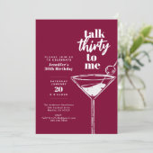 Talk Thirty To Me 30歳のマティーニ誕生日パーティー 招待状 (スタンド正面)
