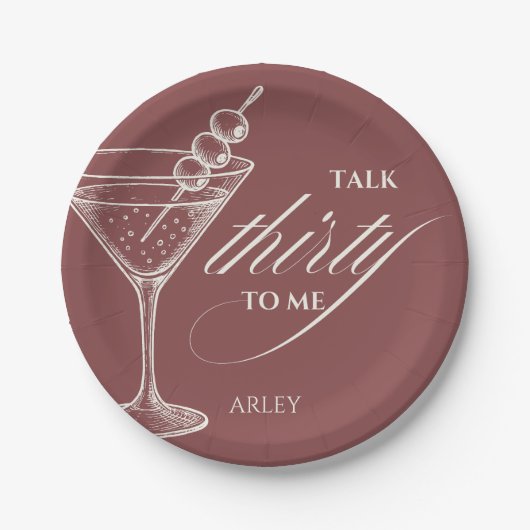 Talk thirty to me 30歳の誕生日 ペーパープレート (正面)