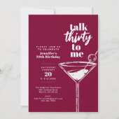 Talk Thirty To Me 30th Martini Birthday Party 招待状 (正面)