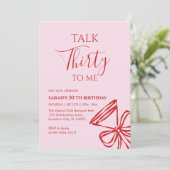 Talk Thirty To Me Birthday girl Party Invitation, 招待状 (スタンド正面)