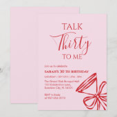 Talk Thirty To Me Birthday girl Party Invitation, 招待状 (正面/裏面)