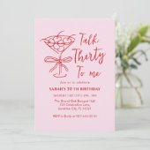 Talk Thirty To Me Birthday girl Party Invitation, 招待状 (スタンド正面)