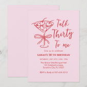 Talk Thirty To Me Birthday girl Party Invitation, 招待状 (正面/裏面)