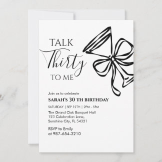 Talk Thirty To Me Birthday girl Party Invitation, 招待状
