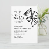 Talk Thirty To Me Birthday girl Party Invitation, 招待状 (スタンド正面)
