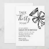 Talk Thirty To Me Birthday girl Party Invitation, 招待状 (正面/裏面)