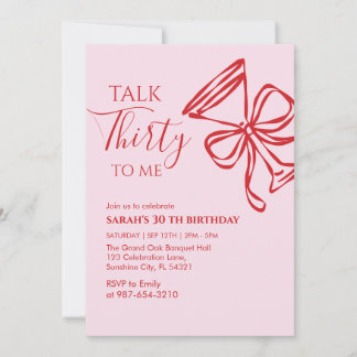 Talk Thirty To Me Birthday girl Party Invitation, 招待状
