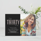Talk Thirty to Me Leopardフォトウーメン誕生日 招待状 (スタンド正面)