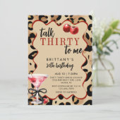 Talk Thirty To Me Leopard & Cherries 30th Birthday 招待状 (スタンド正面)
