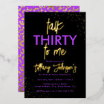 Talk Thirty To Me Leopard Purple金ゴールド30th 箔招待状<br><div class="desc">リトルかわいらしベイリー店で誕生日招待状をもっと！</div>