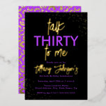 Talk Thirty To Me Leopard Purple金ゴールド30th 箔招待状<br><div class="desc">リトルかわいらしベイリー店で誕生日招待状をもっと！</div>