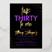 Talk Thirty To Me Leopard Purple金ゴールド30th 箔招待状 (正面)