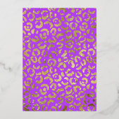 Talk Thirty To Me Leopard Purple金ゴールド30th 箔招待状 (裏面)