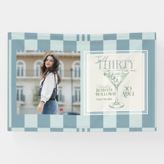 Talk Thirty To Me Martini 30th Birthday Photo 横断幕 (横)