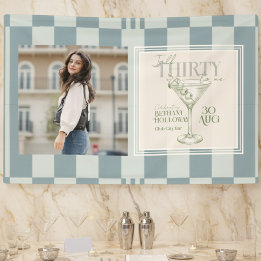 Talk Thirty To Me Martini 30th Birthday Photo 横断幕