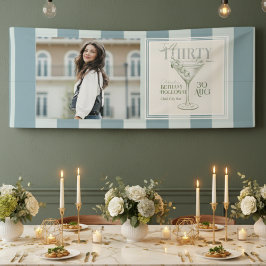 Talk Thirty To Me Martini 30th Birthday Photo 横断幕