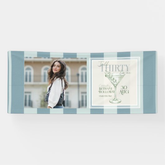 Talk Thirty To Me Martini 30th Birthday Photo 横断幕 (横)