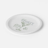 Talk Thirty To Me Martini Cocktail 30th Birthday ペーパープレート (アングル)