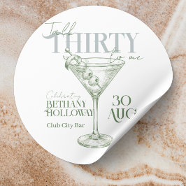 Talk Thirty To Me Martini Cocktail 30th Birthday ラウンドシール