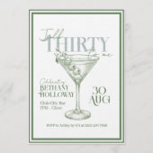Talk Thirty To Me Martini Cocktail 30th Birthday 招待状 (正面)