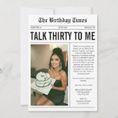 Talk Thirty To Me Newspaper 30th Birthday 招待状 (正面)
