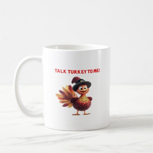 Talk Turkey To Me Funny Thanksgiving Design Classi コーヒーマグカップ (左)