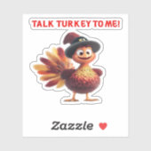 Talk Turkey To Me Funny Thanksgiving Design Classi シール (シート)