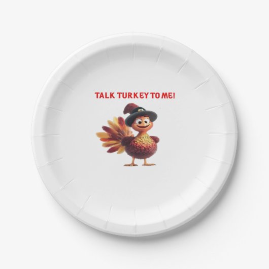 Talk Turkey To Me Funny Thanksgiving Design Classi ペーパープレート (正面)