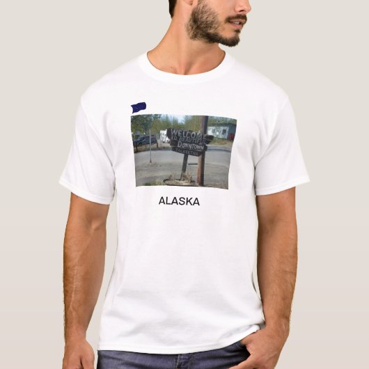 Talkeetna都心のアラスカのTシャツに署名して下さい Tシャツ (正面)