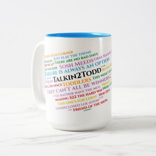 Talkin2ToddキャッチフレーズMug ツートーンマグカップ (正面左)