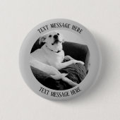 Talking Dogの白黒写真文字 缶バッジ (正面)