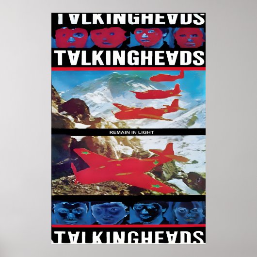 Talking Heads 1980 Remain in Light US Promo Poster ポスター (正面)