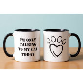 Talking to My Cat Today Funny Introvert Office Mug マグカップ