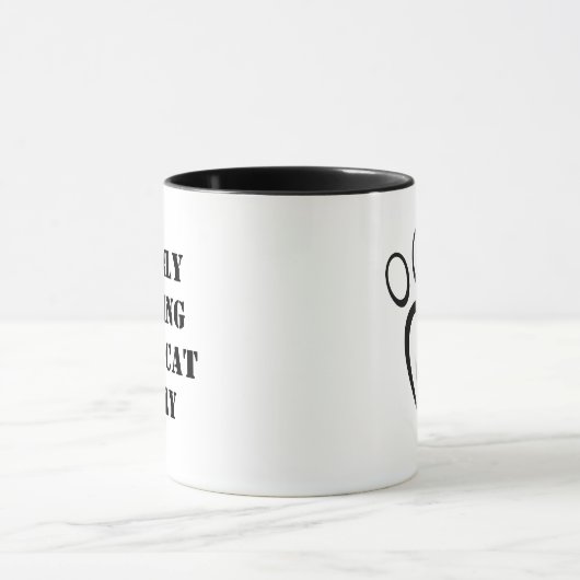 Talking to My Cat Today Funny Introvert Office Mug マグカップ (中央)