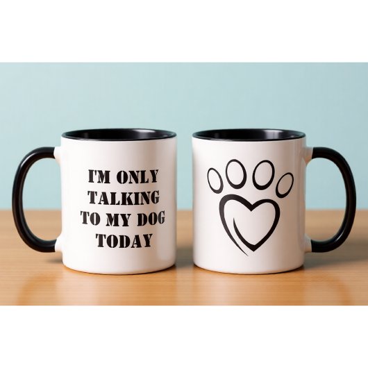 Talking to My Dog Today Funny Introvert Office Mug マグカップ
