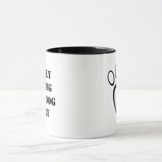 Talking to My Dog Today Funny Introvert Office Mug マグカップ (中央)