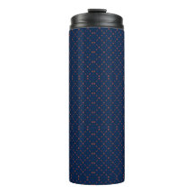 Tall blue travel mug with a black lid