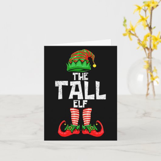 Tall Elf Christmas Matching Family  カード (黄色い花)