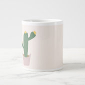 Tall Green and Yellow Desert Cactus  ジャンボコーヒーマグカップ (正面)