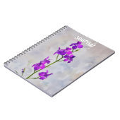 Tall Purple Flowers Journalパーソナライズ ノートブック (左側)