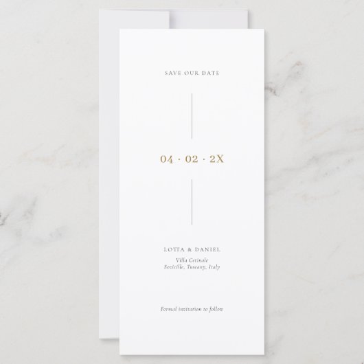 Tall Save the Date招待状カードと写真 (裏面)