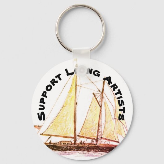 Tall Ship – リビングアーティストをサポート キーホルダー (正面)