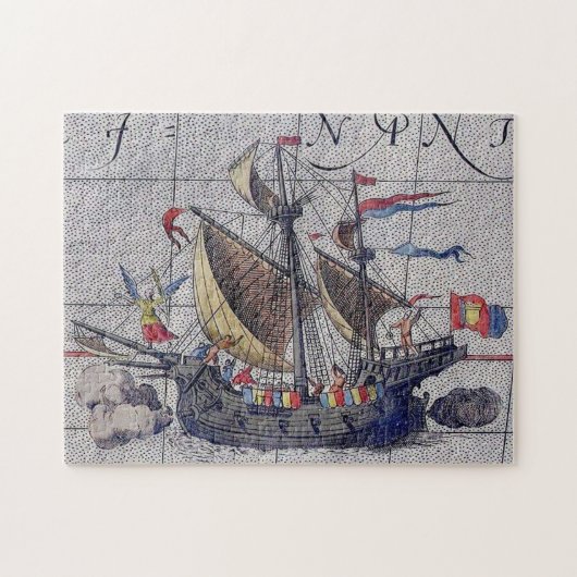 Tall Ship and Map of Pacific Ocean ジグソーパズル (横)