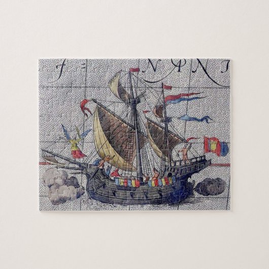 Tall Ship and Map of Pacific Ocean ジグソーパズル (横)