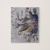 Tall Ship and Map of Pacific Ocean ジグソーパズル (縦)