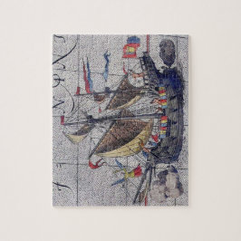 Tall Ship and Map of Pacific Ocean ジグソーパズル