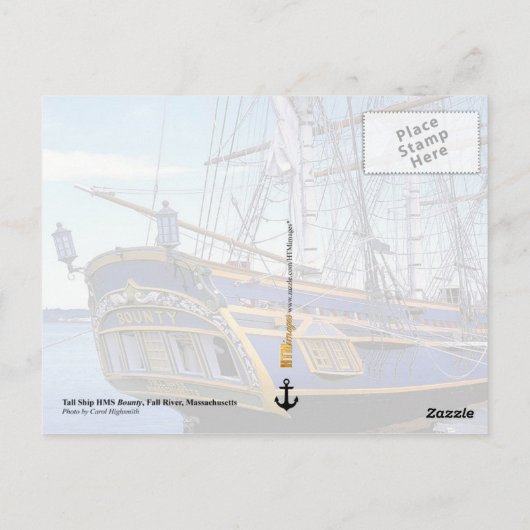 Tall Ship HMS Bounty ポストカード (裏面)