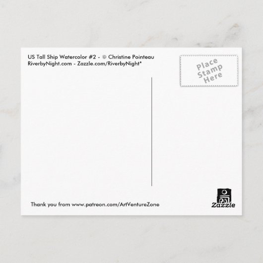 Tall Ship Series #4 ポストカード (裏面)
